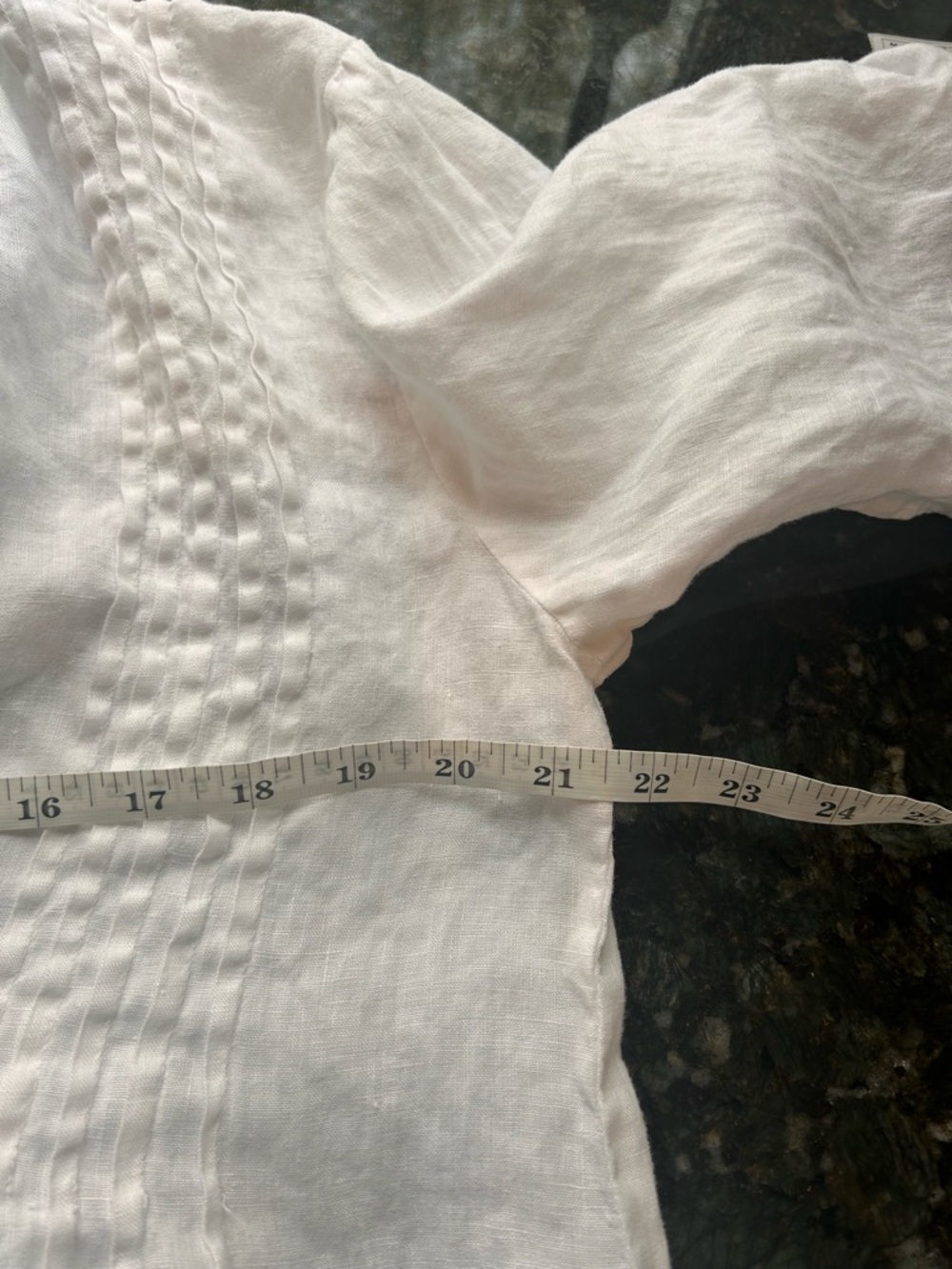 Dolma 100% Linen Pintucked Tunic with roll up sleeves. Coastal. Beach. EUC. XL - Picture 11 of 12